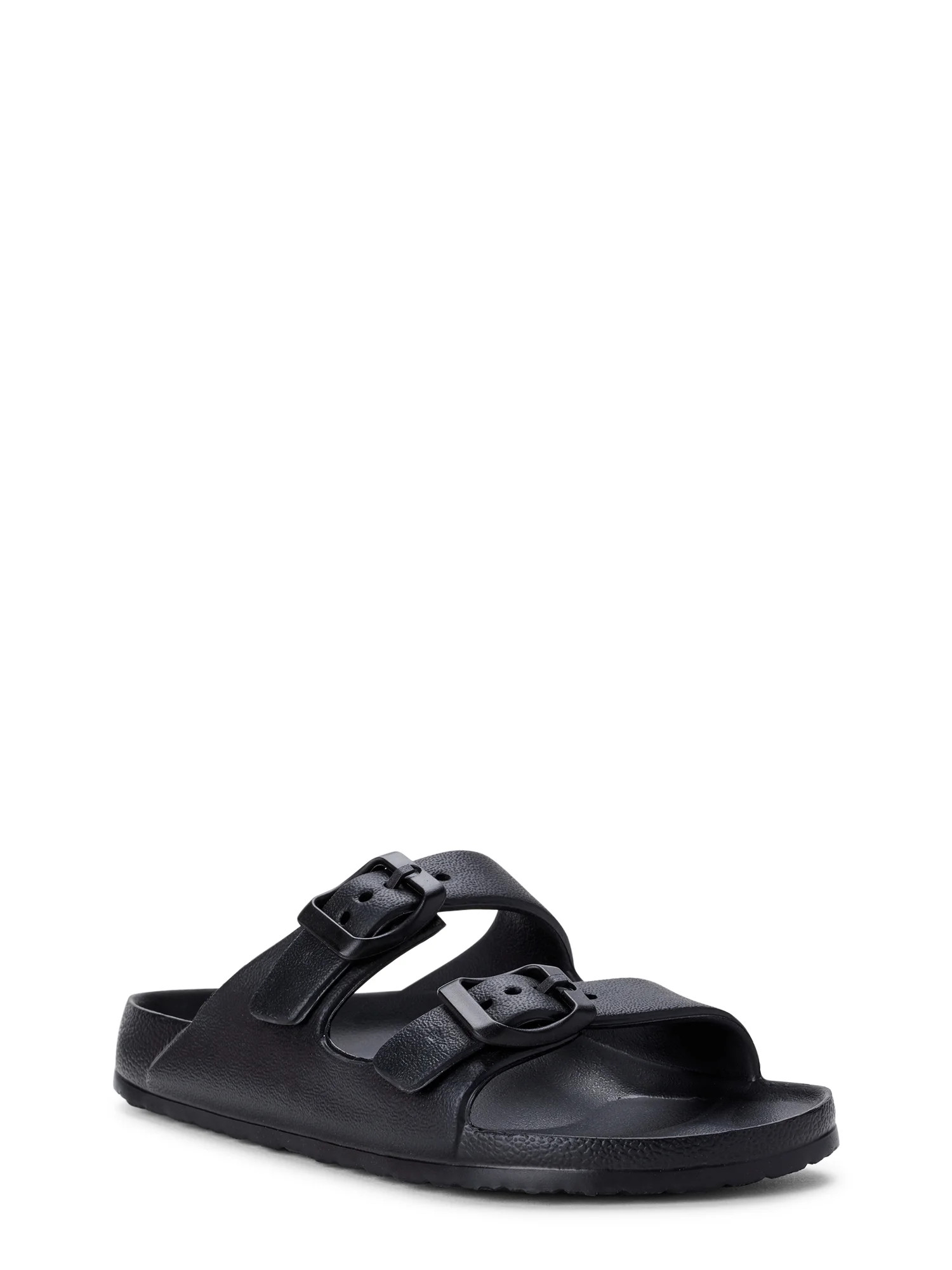 Time & Tru Eva Two Buckle (Women's) | Black - Walmart.com | Walmart (US)