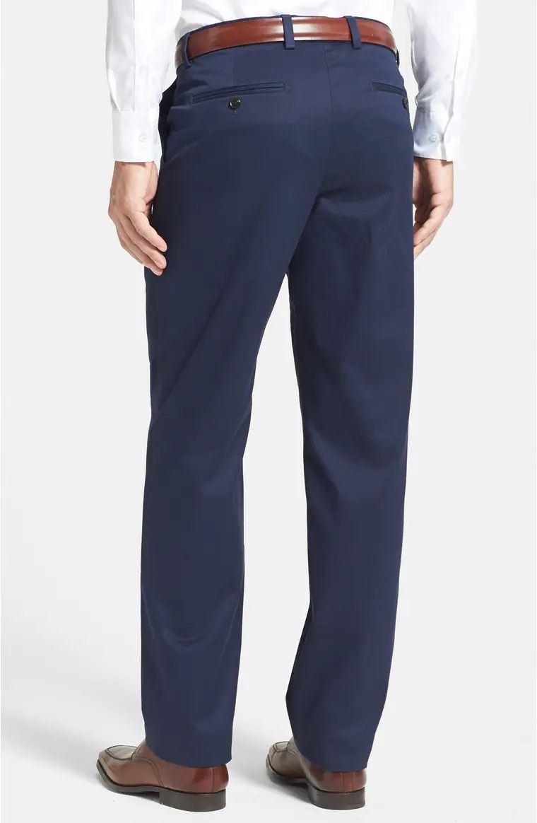 Classic Smartcare™ Relaxed Fit Flat Front Cotton Pants | Nordstrom