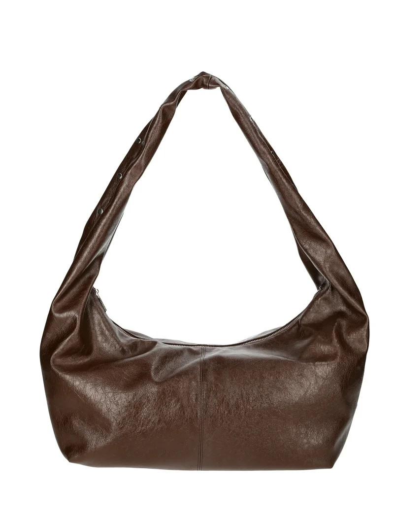 No Boundaries Women's Stud Hobo Bag, Chocolate | Walmart (US)