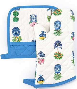 Chinoiserie Floral Oven Mitt and Potholder Set | Dillard's