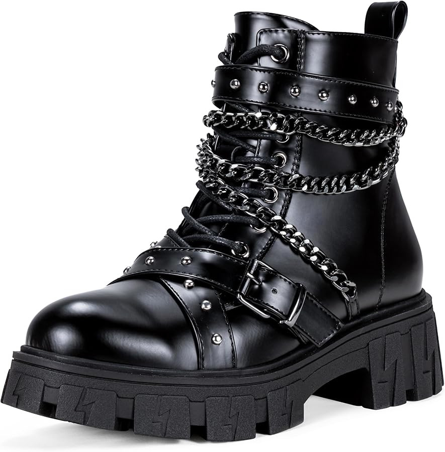 Jeossy Women's 9620 Chelsea Combat Boots, Platform Ankle Boots Chunky Heel, Fashion Lug Sole Slip... | Amazon (US)
