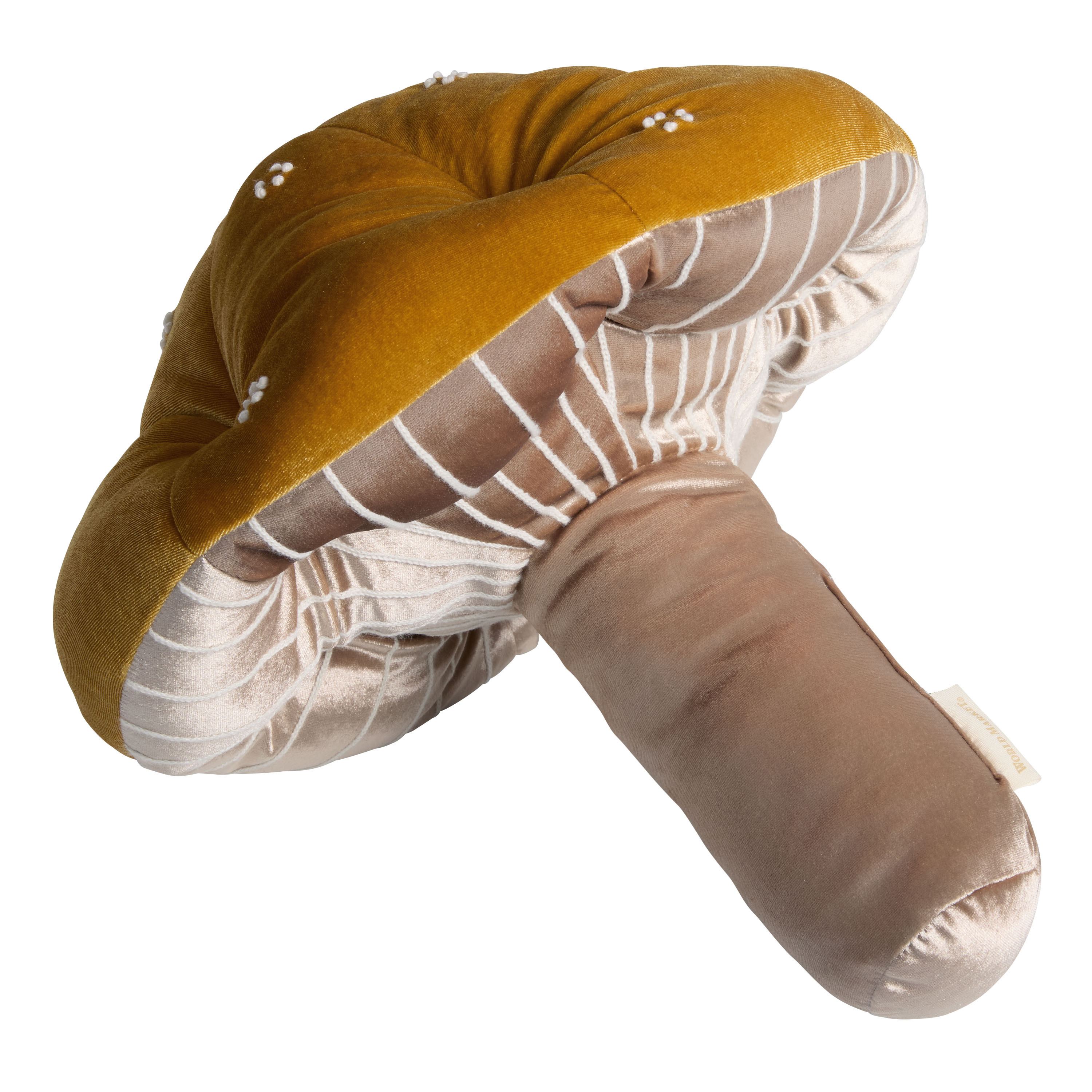 Amber Velvet Mushroom Shaped Throw Pillow | World Market