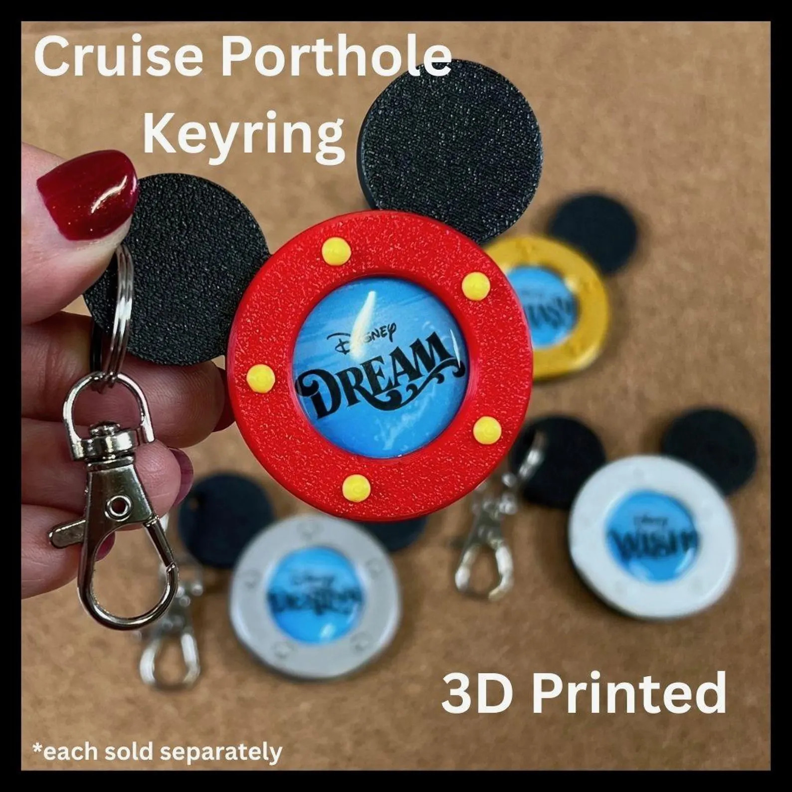 Porthole Mouse Ears Keyring | Fish Extender Gift | Cruise Ship Keychain | Gift Exchange | Bag Tag... | Etsy (Global)