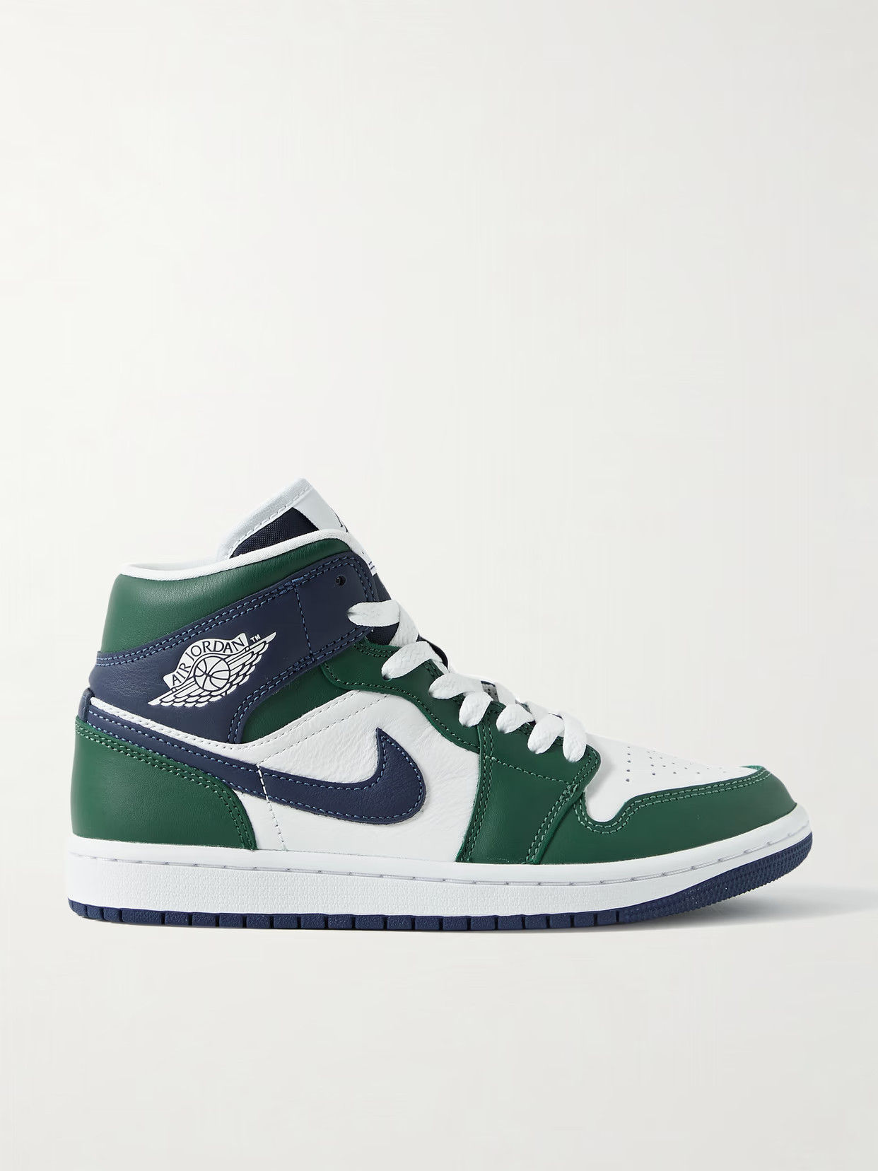 Nike - Air Jordan 1 Mid Se Logo-detailed Leather Sneakers - Green | NET-A-PORTER (US)