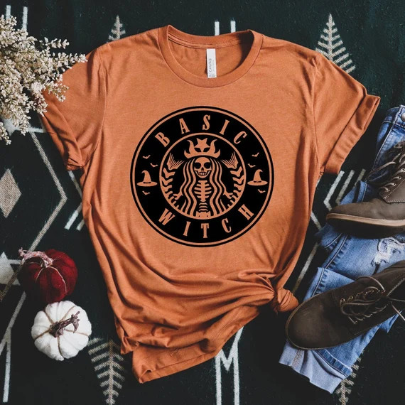 Basic Witch Coffee Tshirt Halloween Witch Tee Fall Shirt | Etsy | Etsy (US)