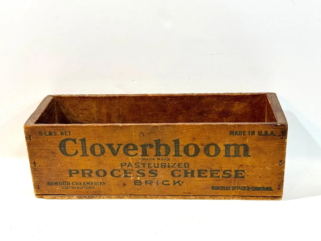 Vintage Cheese Box, Large 5 LB, Wooden Box, Cloverbloom, American Cheese, Armour Creamery, Chicag... | Etsy (US)
