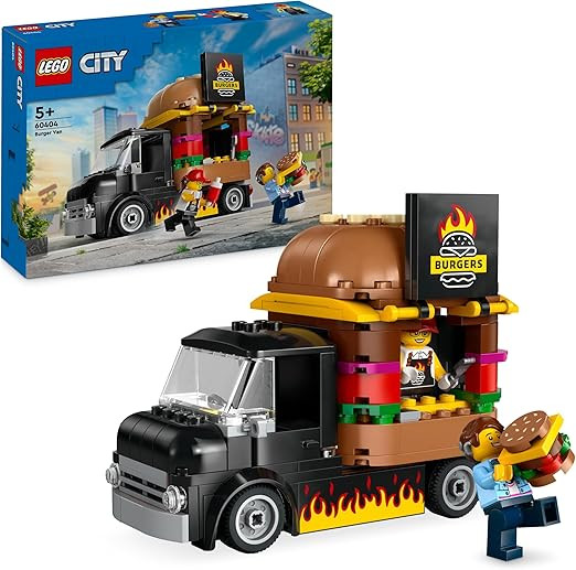 Lego City Le Food-Truck de Burgers, Jouet de Camionnette, Cadeau pour Garçons et Filles de 5 Ans ou Plus, Jeu Imaginatif avec Camionnette et Cuisine, Minifigurines de Vendeuse 60404 | Amazon (FR)