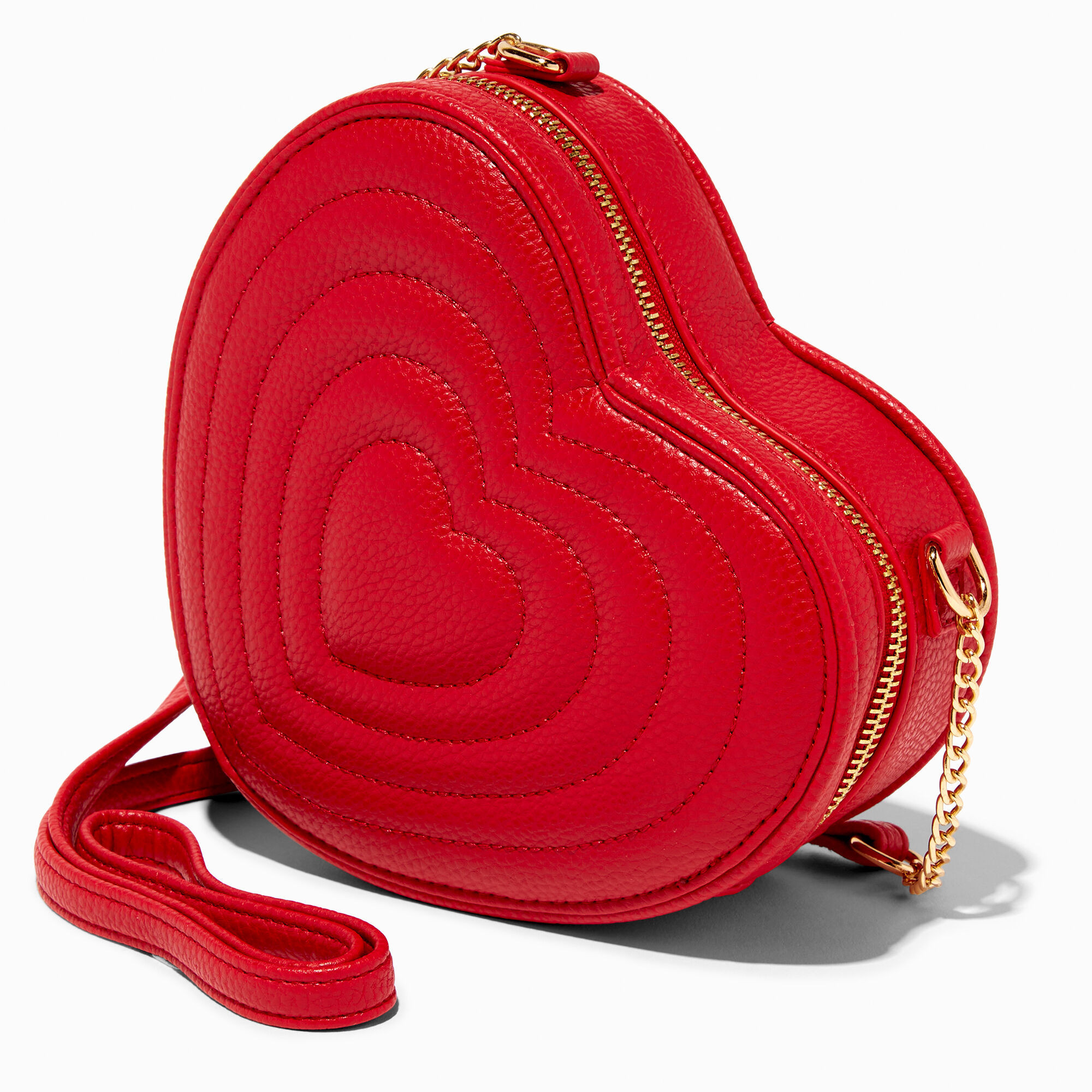 Quilted Red Heart Crossbody Bag | Claire's (US)
