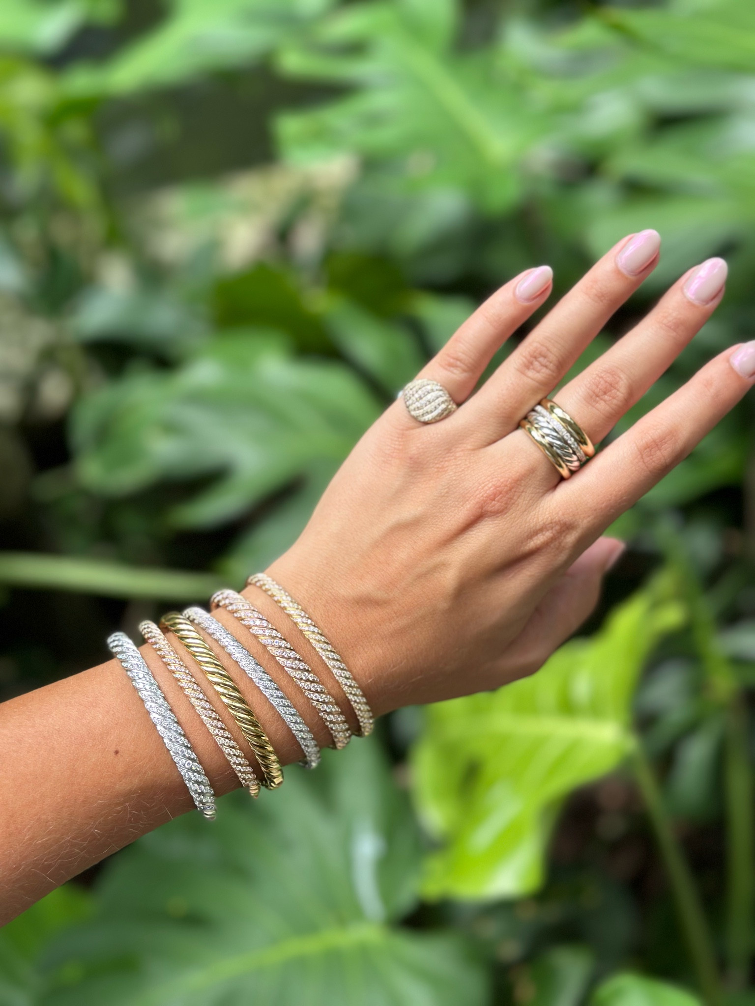 Sculpted cable 
David yurman 
Sofia Richie 
Available at Bal Harbour Shops 
Gold bracelets 
Pave bracelets 
Sculpted cable ring 
Sculpted cable bracelets
Gold jewelry 
Silver jewelry 
Mixed metal 
Wrist stack 
Arm candy 
Miami jewelry 


#LTKstyletip #LTKwedding #LTKHoliday