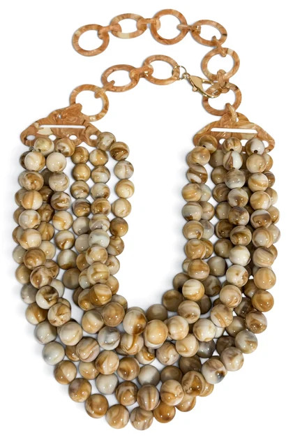 TWT\u00ae Laura Beige Smooth Bead 7 Strand Necklace | The Willow Tree