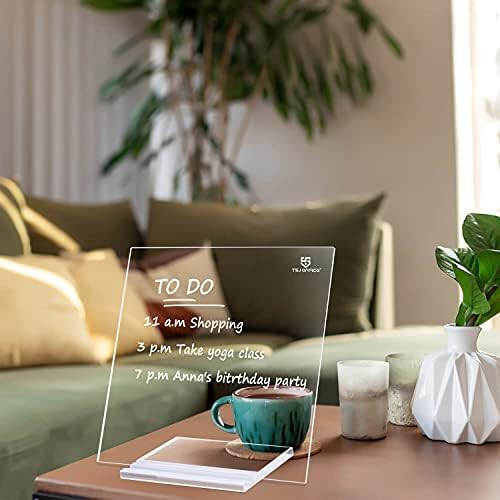 Acrylic Dry Erase White Board - 10 x 10 Inches Clear Desktop Whiteboard Frameless to List Board w... | Amazon (US)