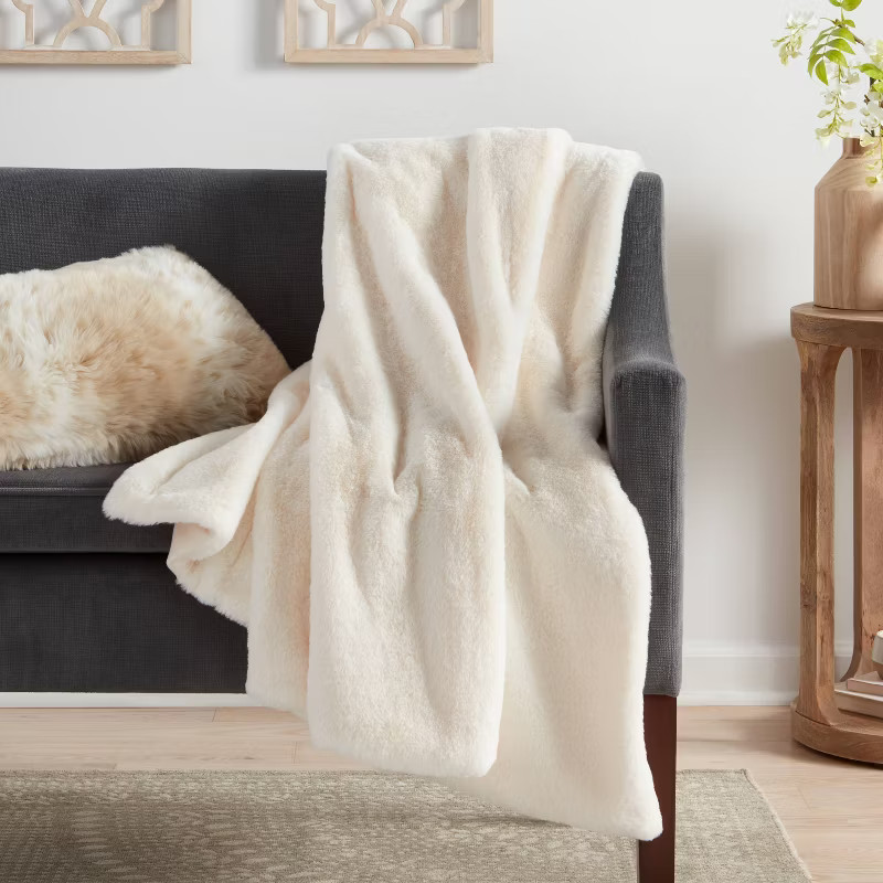 Faux Rabbit Fur Throw Blanket - Threshold™ | Target