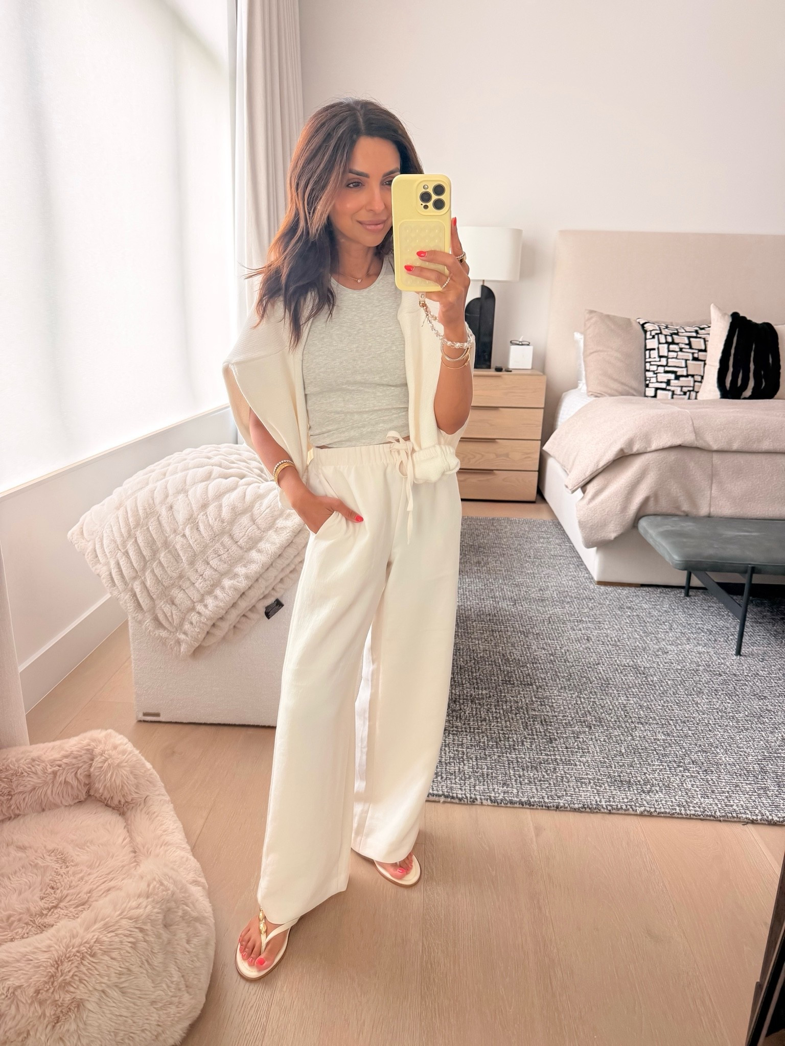 My comfy but elevated neutral look today! Wearing an xs tank, xs short pants, xs sweater & TTS in sandals!

#LTKPetite #LTKootd