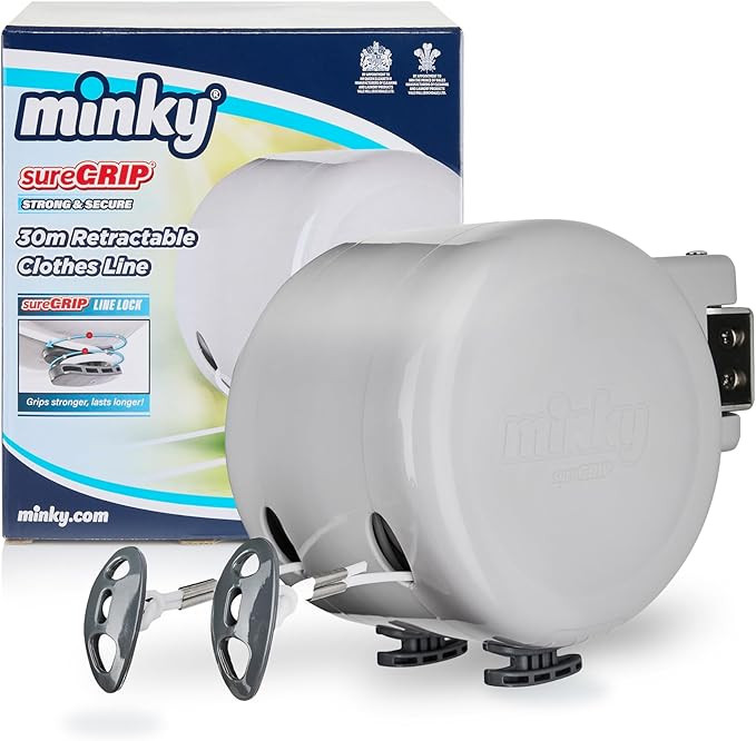 Minky 30m Retractable Clothes Line, Extendable Washing Line, Double Line | Amazon (UK)