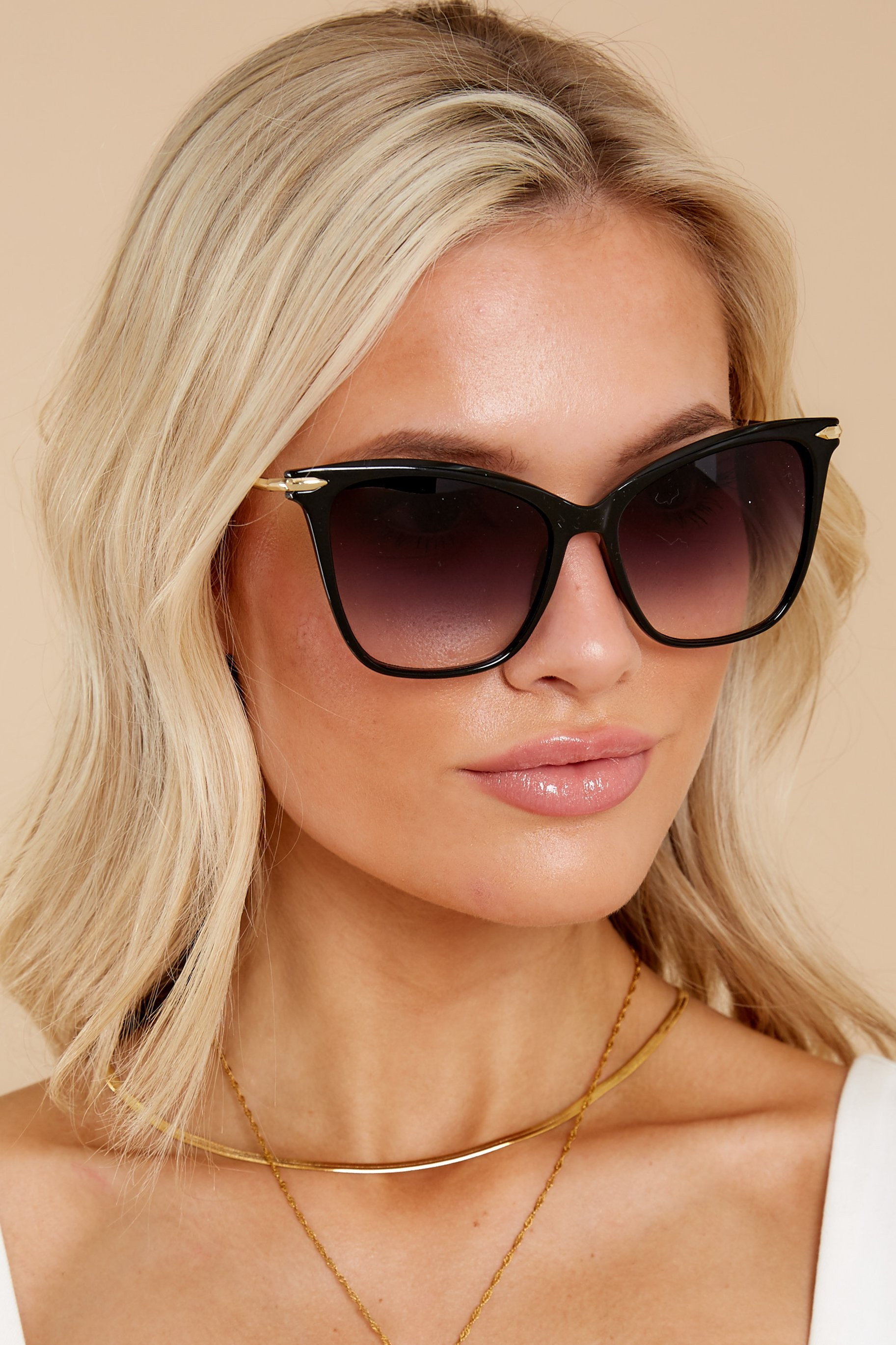Glamorous Glance Black Fade Sunglasses | Red Dress 