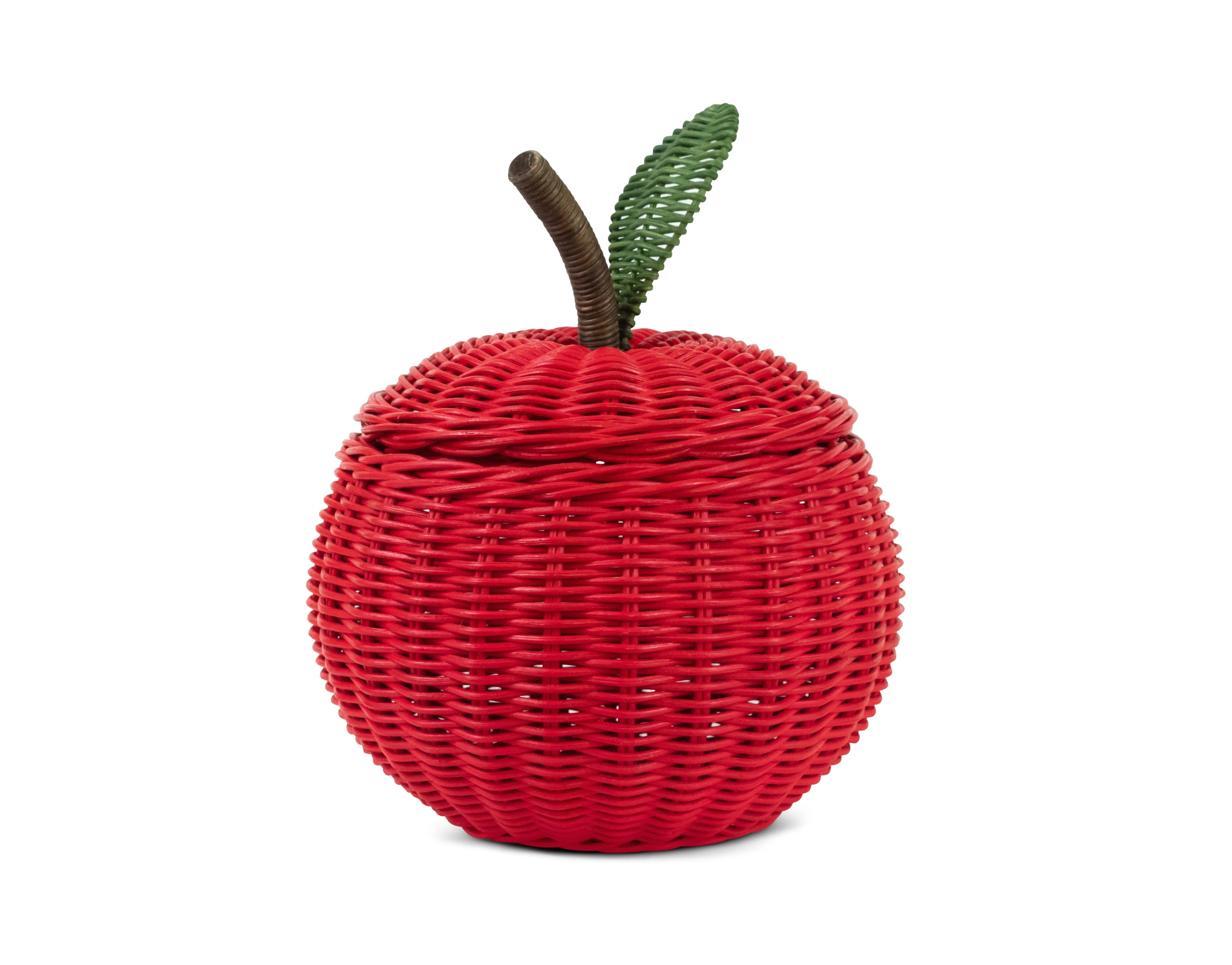 Hand Woven Apple Rattan Storage Basket with Lid Decorative Bin Home Decor Shelf Organizer Cute Ha... | Walmart (US)
