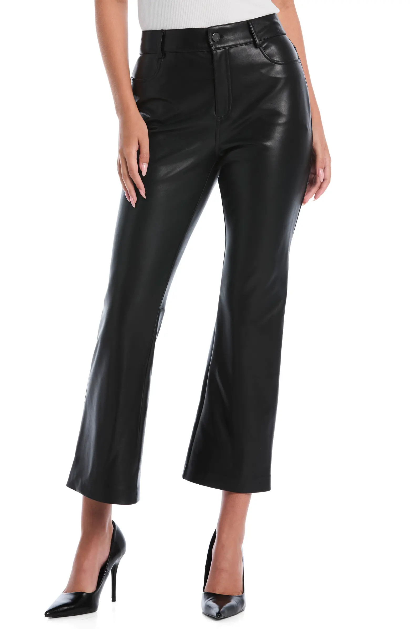 Laundry by Shelli Segal Cropped Faux Leather Bootcut Pants | Nordstromrack | Nordstrom Rack