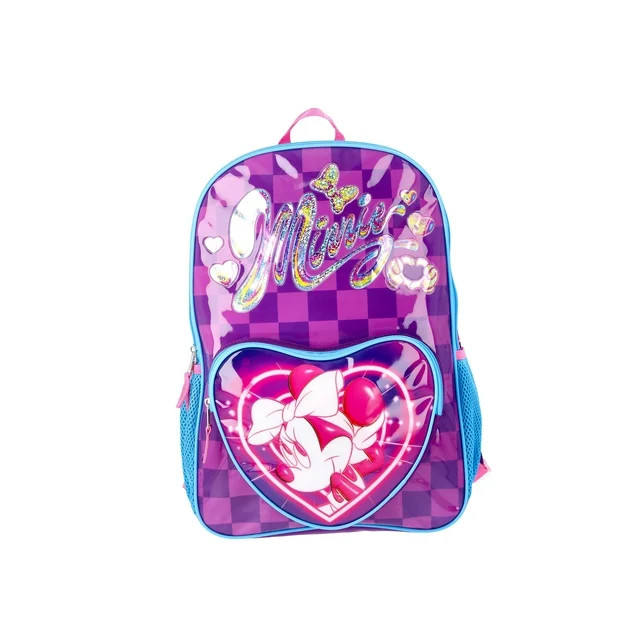 Disney Minnie Mouse Girls' 17" Heart Light Up Backpack, Purple | Walmart (US)