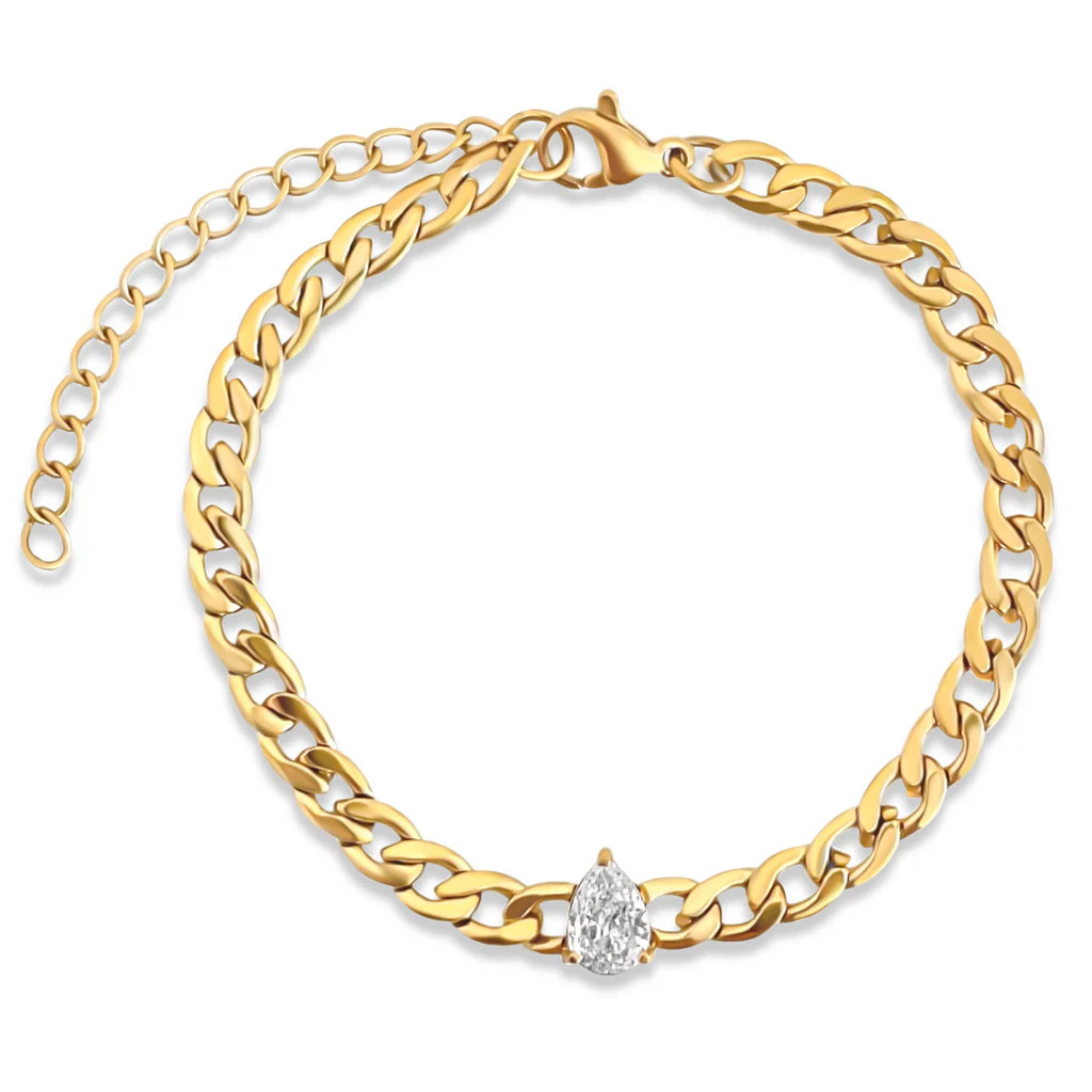 Ellie Vail - Skylar Pear Chain Bracelet | Ellie Vail Jewelry