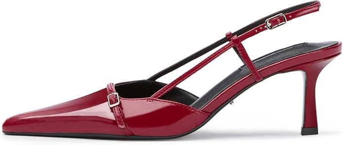 MAVMAX Slingback Heels for Women Kitten Heels with Bow Pointed Close Toe Pumps Dress Party Heeled... | Amazon (US)