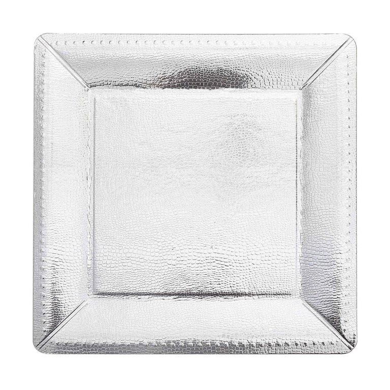 Efavormart 10 Pack | 13" Silver Textured Disposable Square Serving Trays, Leather Like Cardboard ... | Walmart (US)