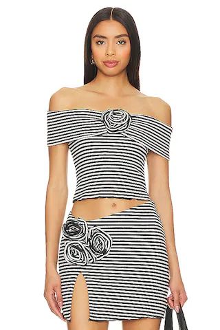 Lovers and Friends Luna Top in Black & White from Revolve.com | Revolve Clothing (Global)