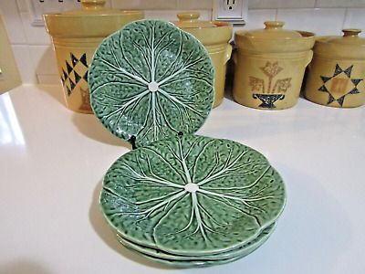 Bordallo Pinheiro Green Cabbage Scalloped 7 1/2” Salad Dessert Plates - Set Of 4 | eBay US