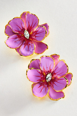 The Pink Reef Handpainted Earrings | Anthropologie (US)