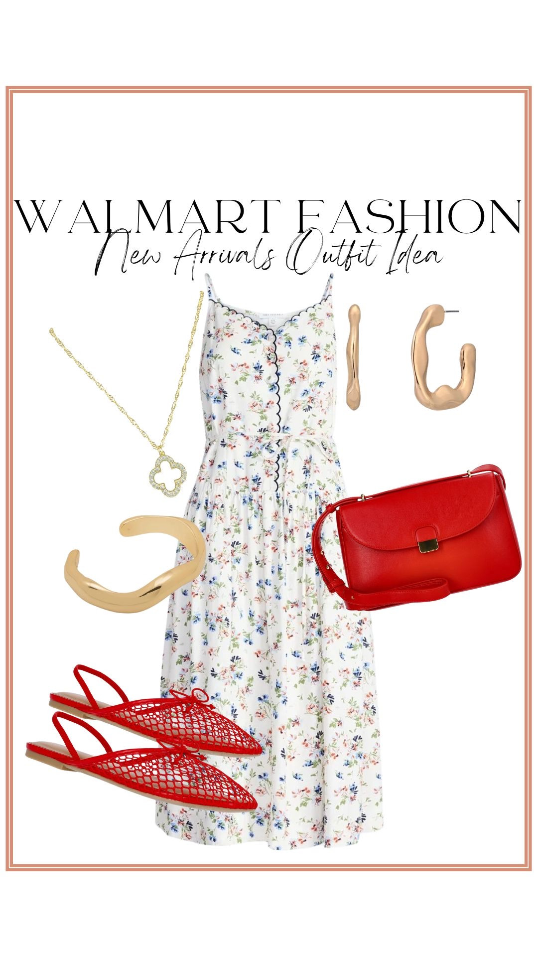This floral midi dress is the definition of effortless spring style 🌸❤️ the scalloped detail + feminine fit make it look so high-end

Paired it with bold red accessories for a fun pop of color that instantly elevates the whole look 🔥 perfect for brunch, church, showers, or summer date nights

Such an easy throw-on-and-go outfit that still looks put together ✨ these Walmart new arrivals are too good and won’t stay in stock long

#walmartfashion #walmartfinds #springoutfits #summerstyle #floraldress #midi dress #affordablestyle #budgetfashion #date night outfit #brunchoutfit #feminine style #lookforless

#LTKootd #LTKPetite