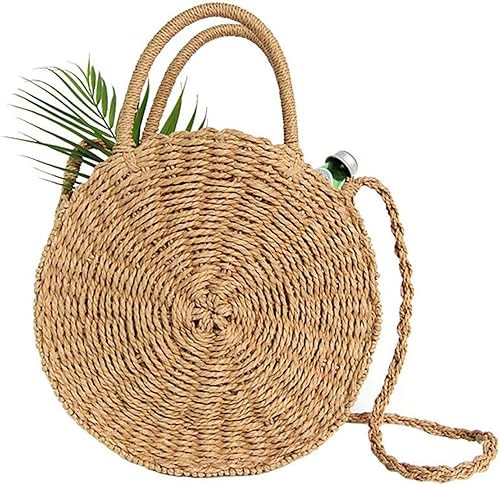Straw Crossbody Bag Women Weave Shoulder Bag Round Summer Beach Purse and Handbags | Amazon (US)