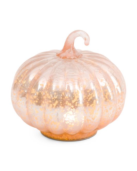 Led Glass Pumpkin With Antique Finish | TJ Maxx