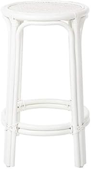 Kouboo Rattan Lattice Backless, White Kitchen Counter Stool, Height | Amazon (US)