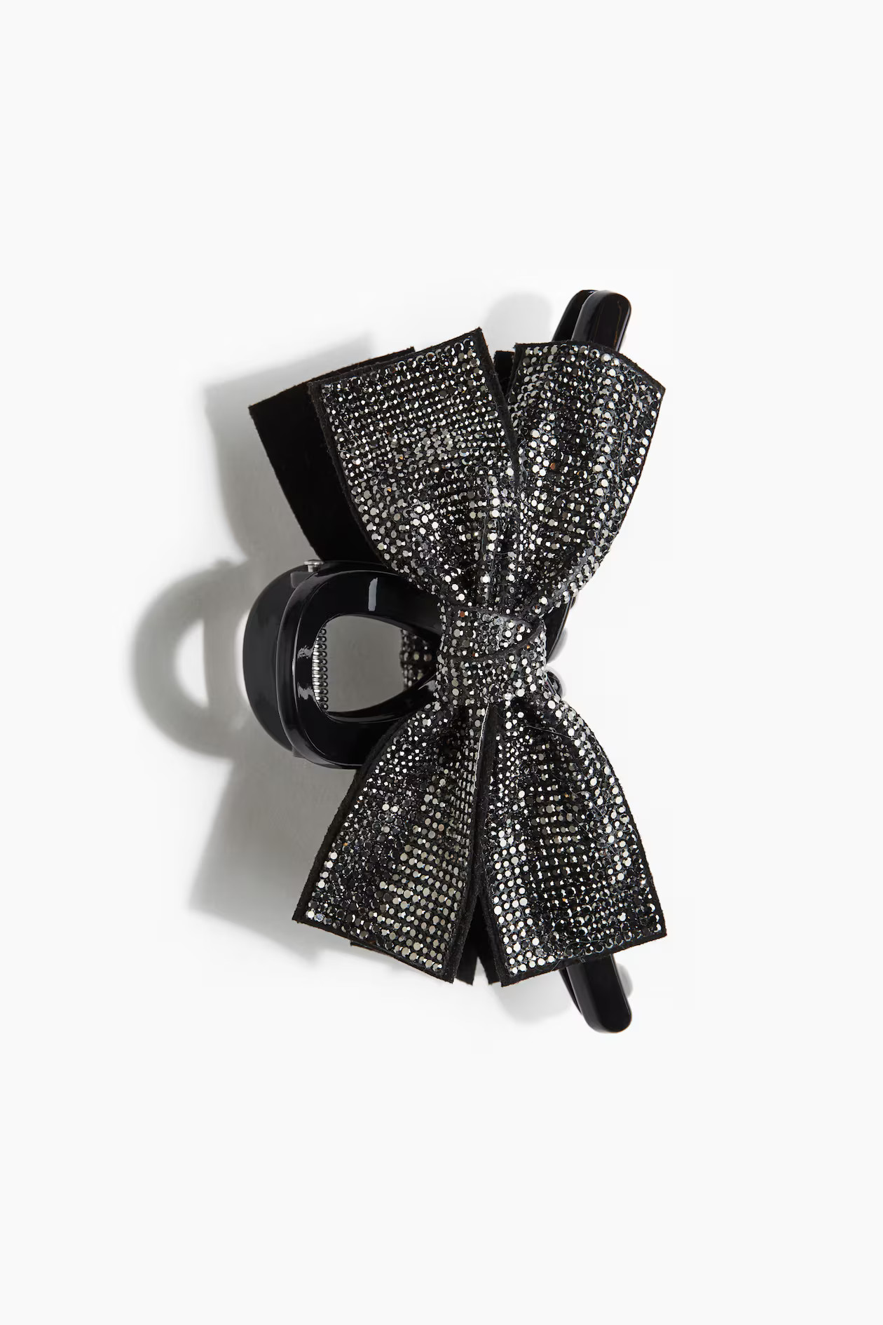 Rhinestone Bow Hair Claw - Black/silver-colored - Ladies | H&M US | H&M (US + CA)