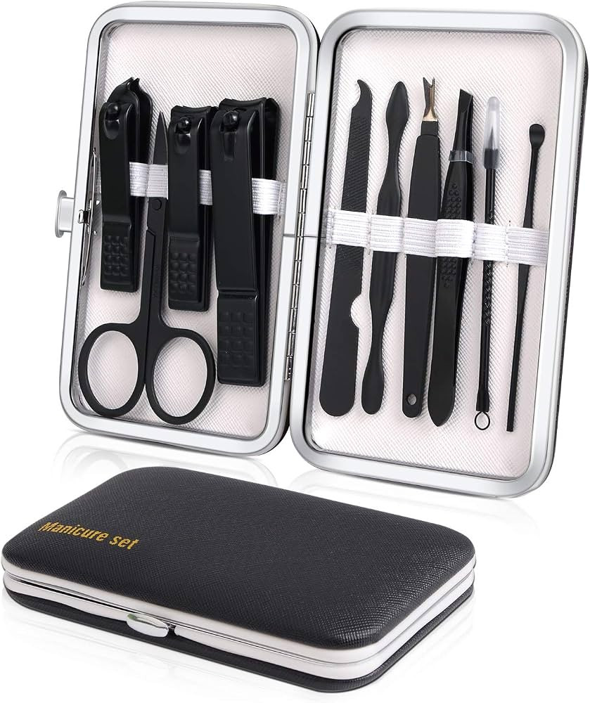 Manicure Set, Travel Mini Nail Clippers Kit Pedicure Care Tools, 10pcs Stainless Steel Grooming k... | Amazon (US)