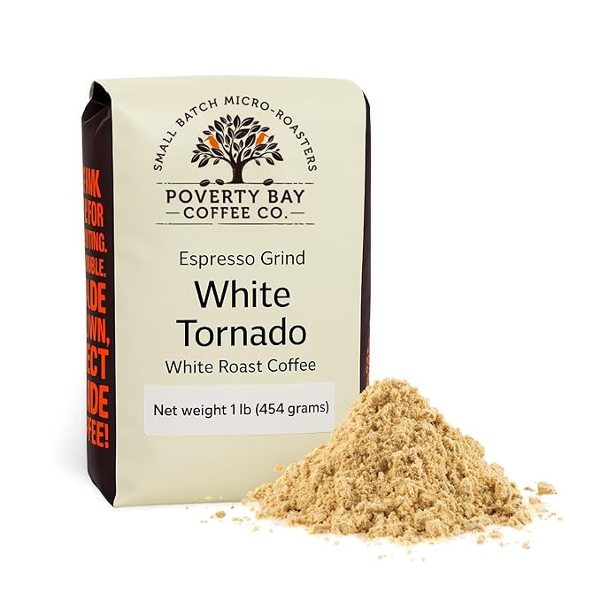 White Coffee - 1lb Bag of White Tornado Coffee Beans Roasted By Poverty Bay Coffee Co, Special Gr... | Amazon (US)