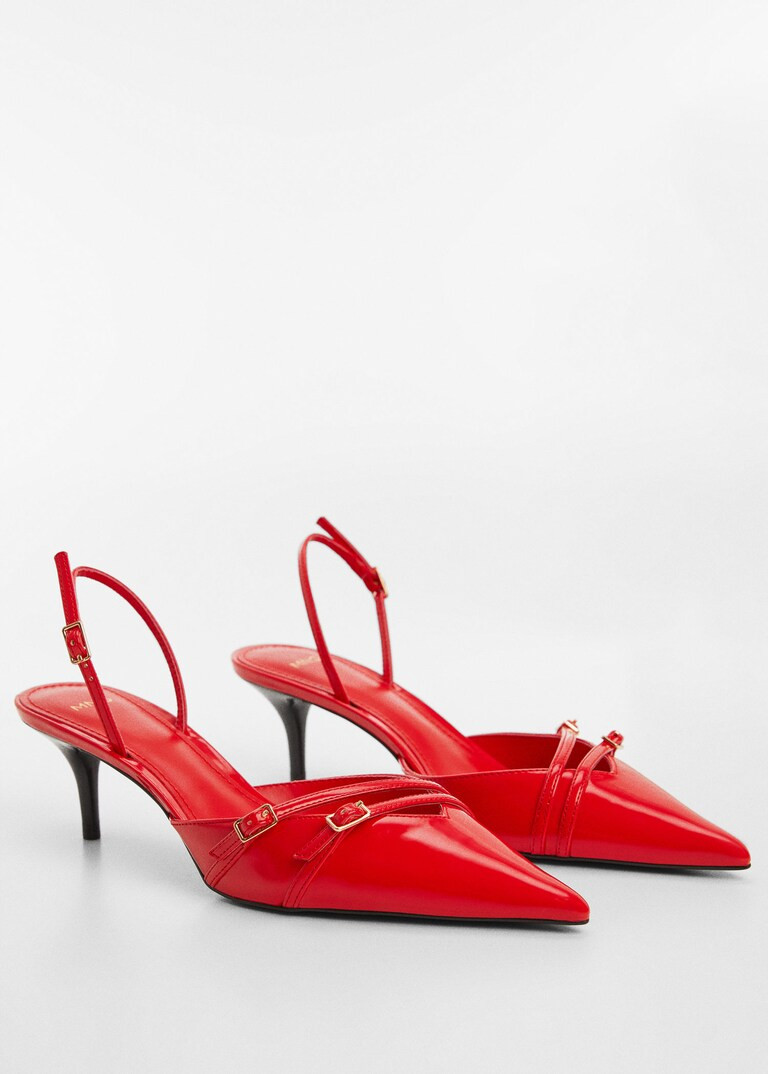 Slingback heeled shoes with buckle | MANGO (US)
