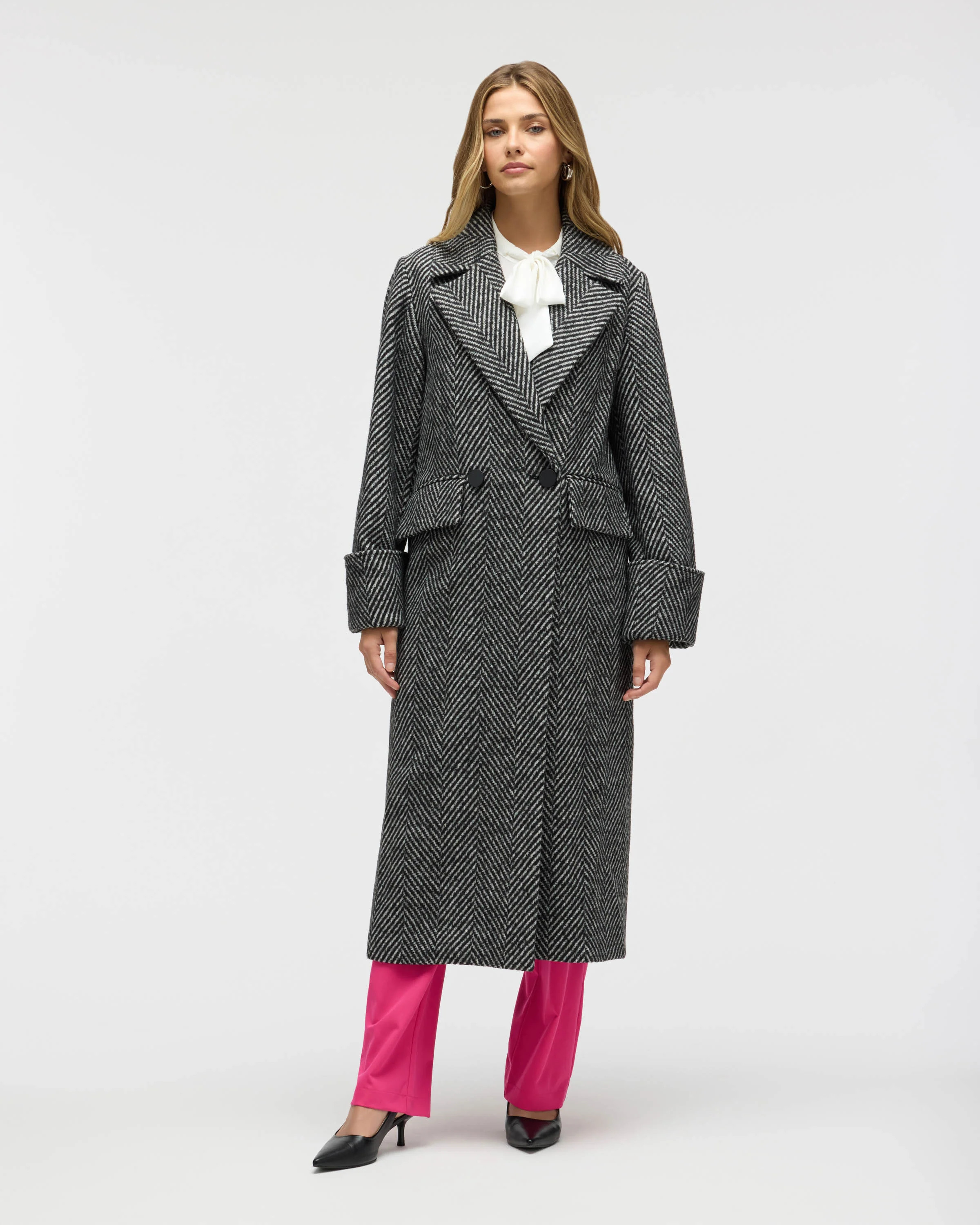 Women's Retro Bold Chevron Oversized Coat | Shop Simon