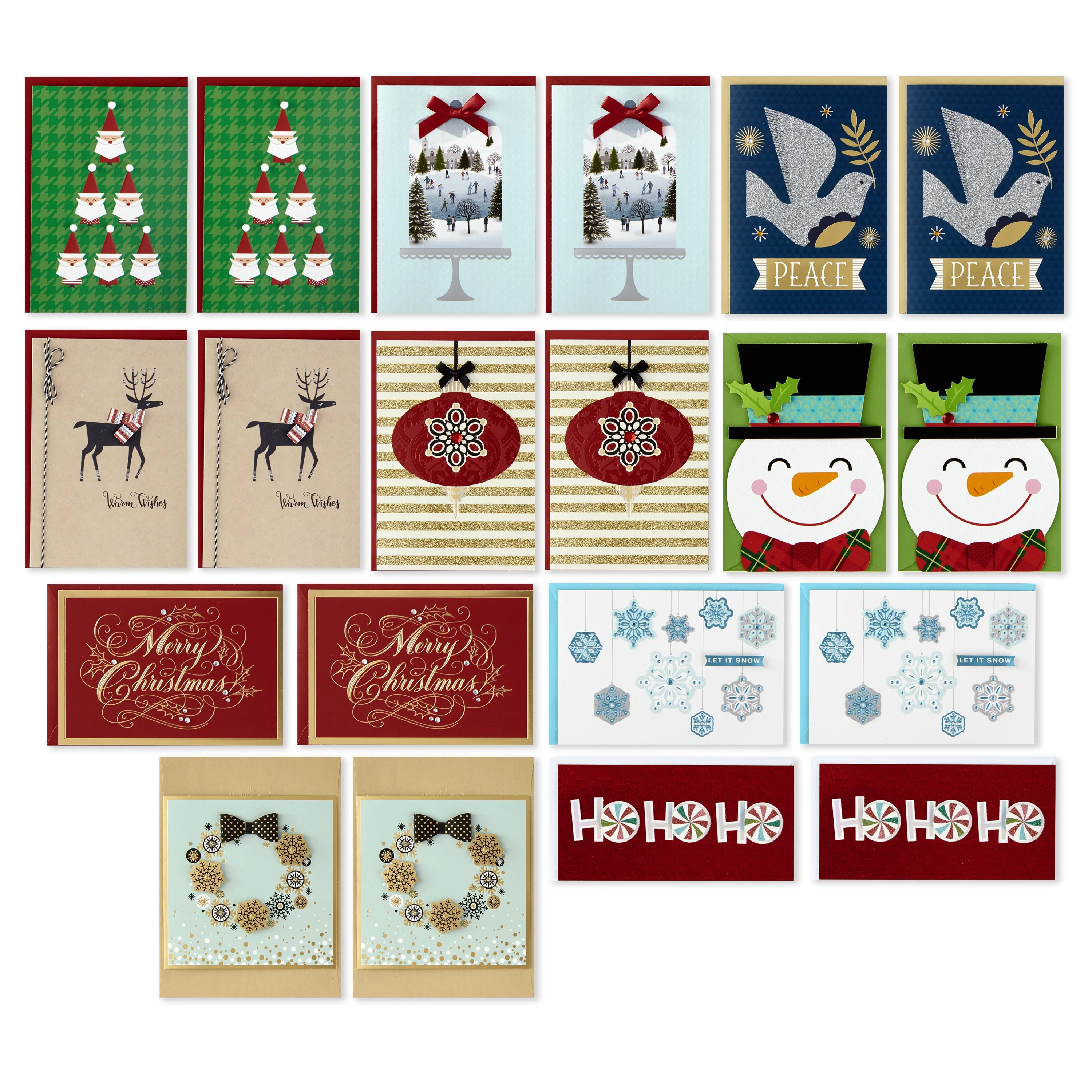 Hallmark Boxed Handmade Christmas Cards Assortment (Set of 20 Holiday Greeting Cards and Envelope... | Walmart (US)
