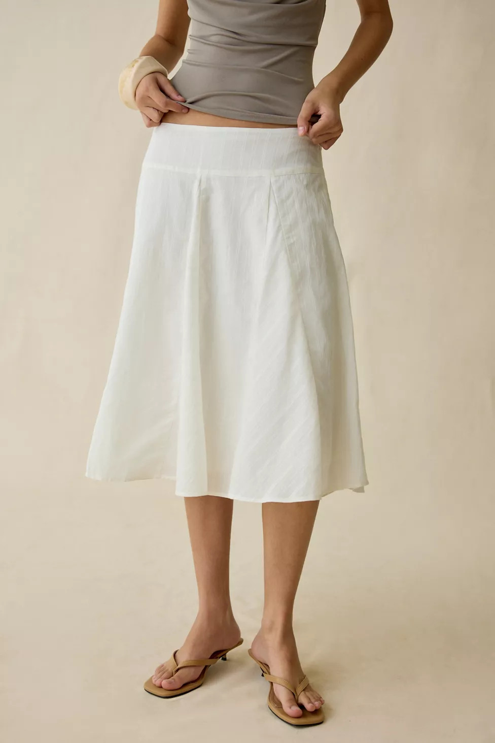 Kimchi Blue Cora Godet Cotton Midi Skirt | Urban Outfitters (US and RoW)