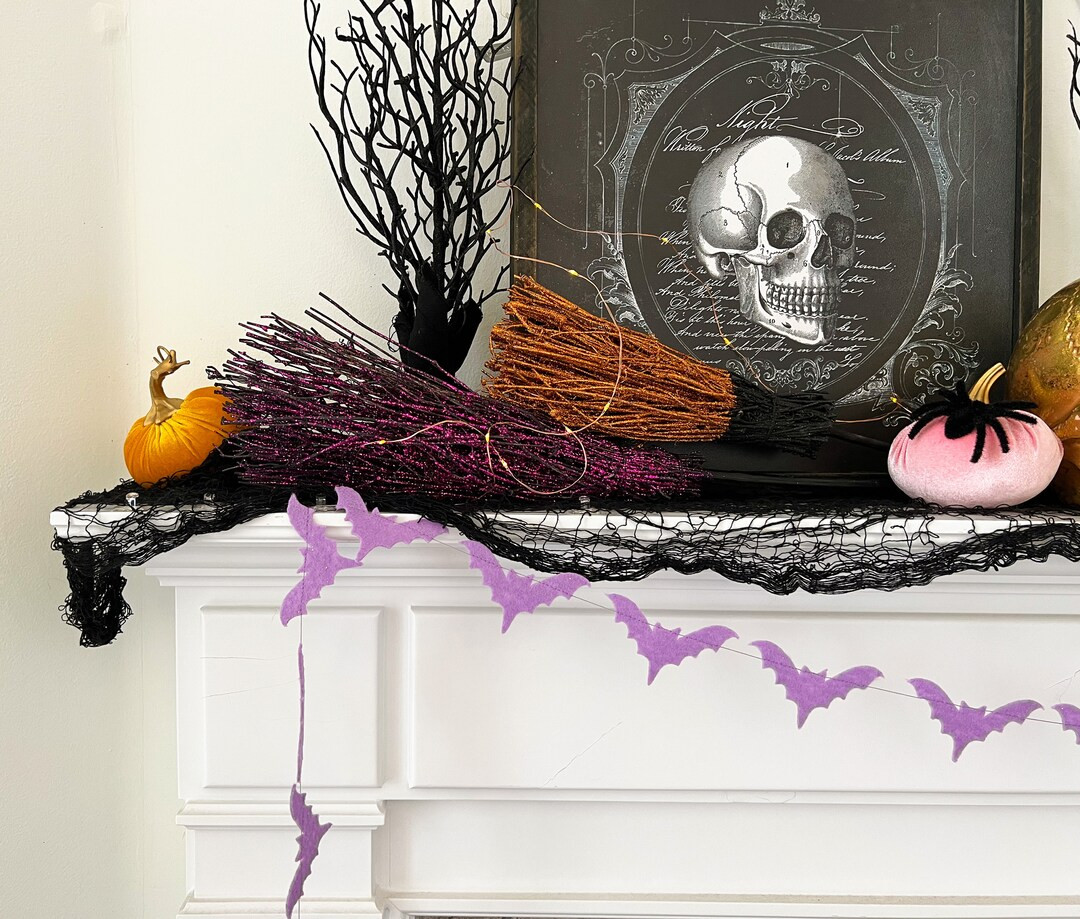 PRE-ORDER *** Mini Lavender Bat Felt Banner, Bunting, Garland, Photo Prop, Decoration, HALLOWEEN | Etsy (US)