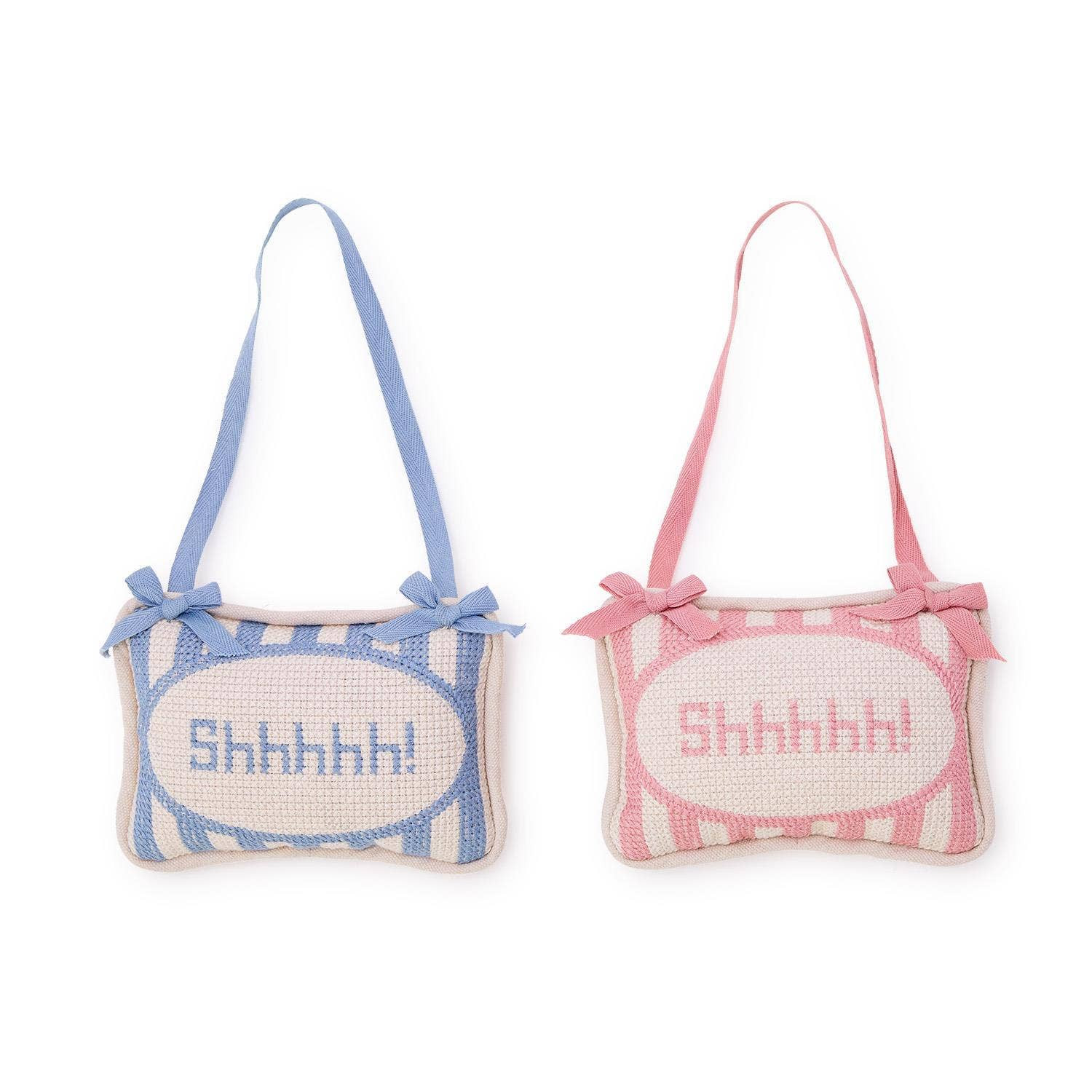 Cupcakes & Cartwheels Two's Co. Shhhhh! Embroidered Pillow Door Hanger Décor | Shop.app