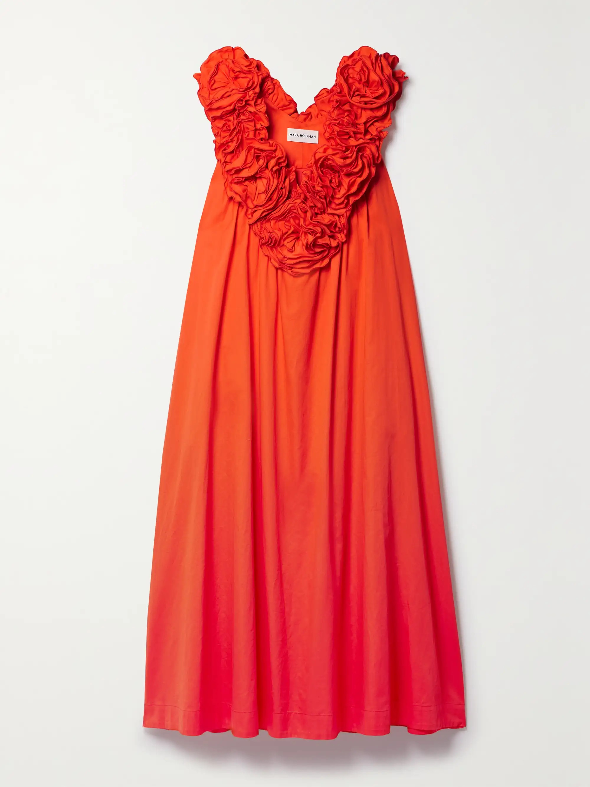 + NET SUSTAIN Bindi ruffled organic cotton-sateen maxi dress | NET-A-PORTER (US)