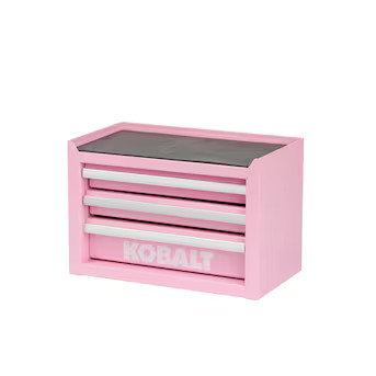 Kobalt Portable Mini Base Toolbox 11.1-in W x 7.36-in H x 6.14-in D 3 -Drawer Pink Steel Tool Box | Lowe's