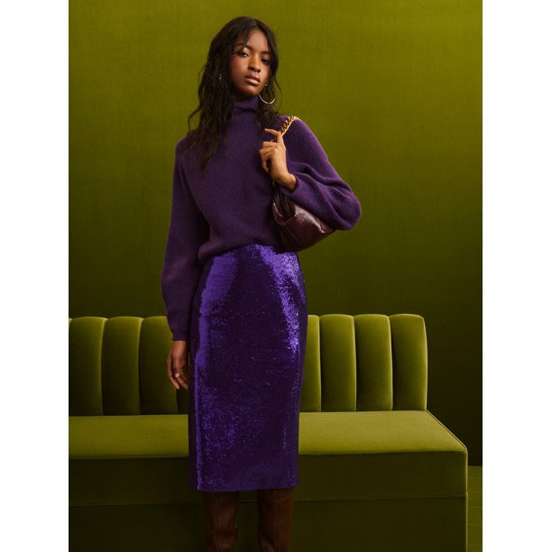 Scoop Women's Sequin Midi Pencil Skirt - Walmart.com | Walmart (US)