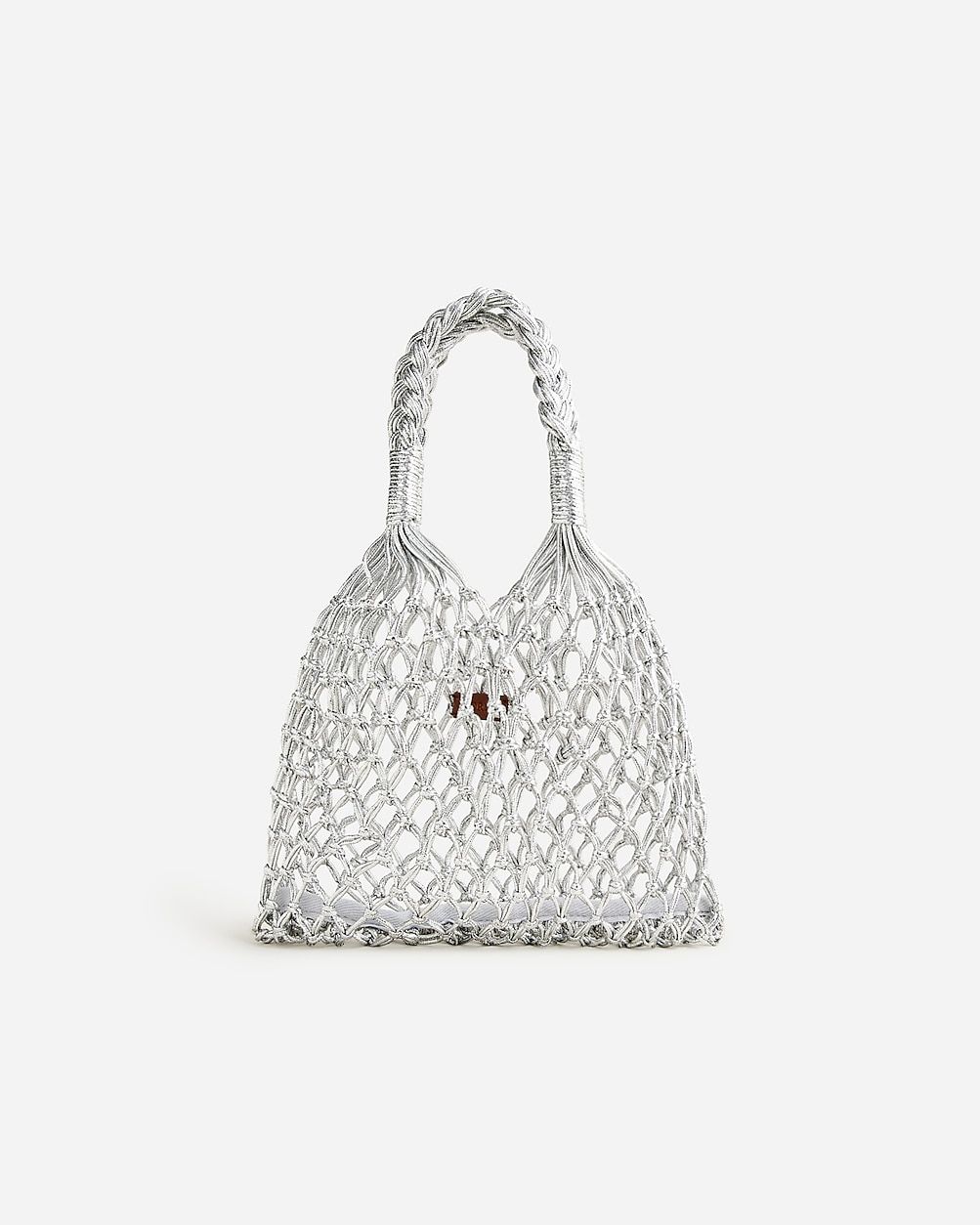 Small Cadiz hand-knotted rope tote in metallic | J.Crew US