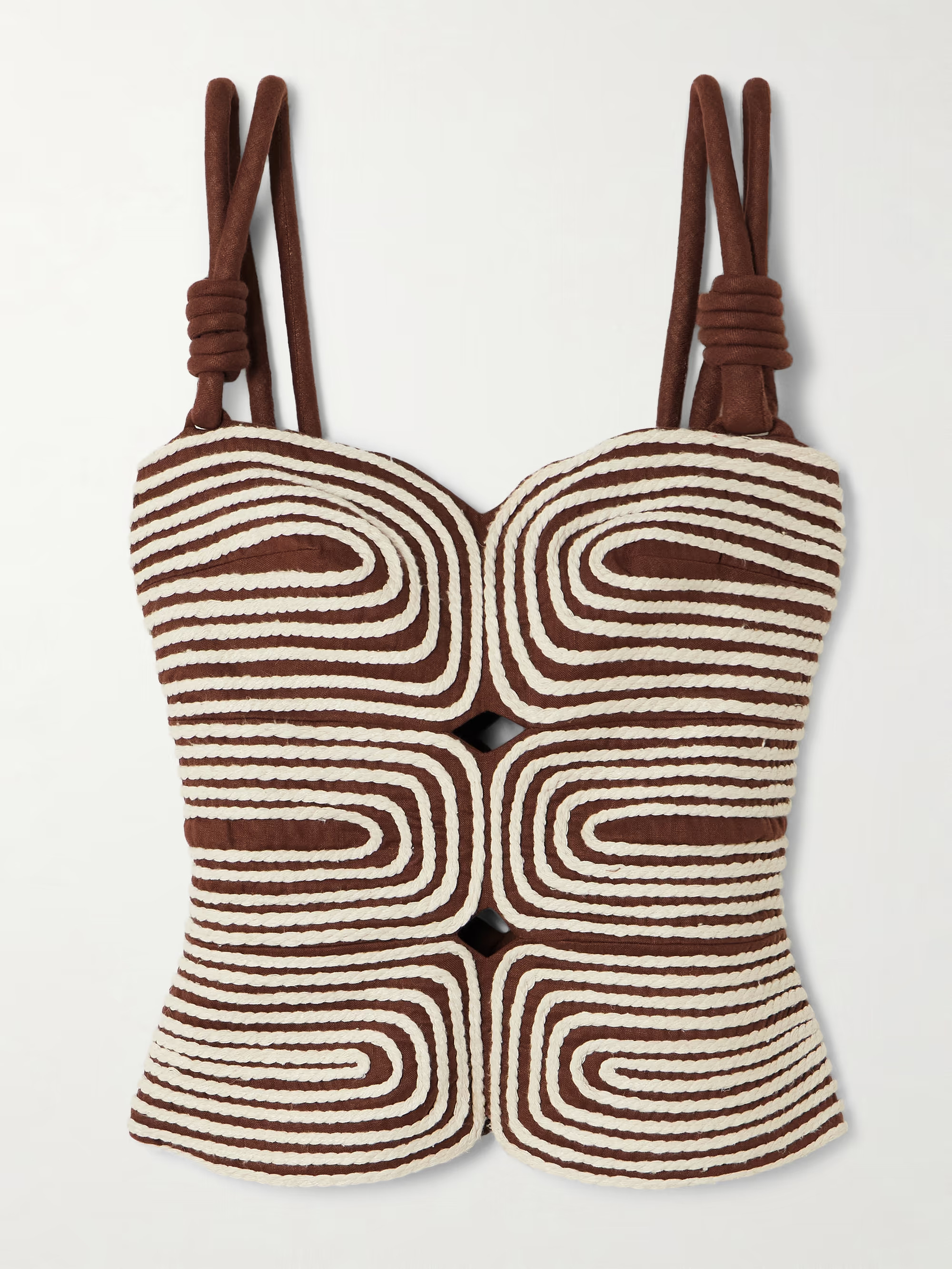 Marea knotted embroidered linen top | NET-A-PORTER (US)