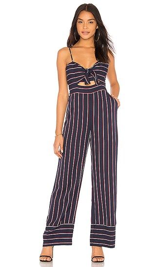 Bardot Lulu Jumpsuit in Navy Stripe | Revolve Clothing (Global)