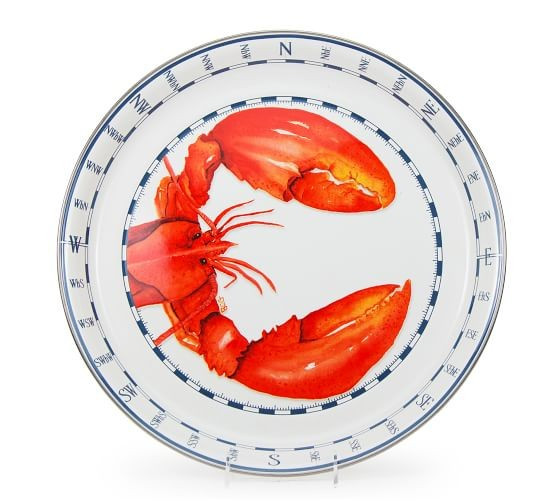 Lobster Enamel Medium Round Serving Platter | Pottery Barn (US)