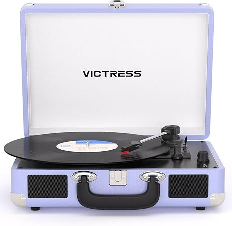 Suitcase Record Player, Portable Vinyl Record Player Bluetooth with Stereo Speakers, 3-Speed Turn... | Amazon (US)