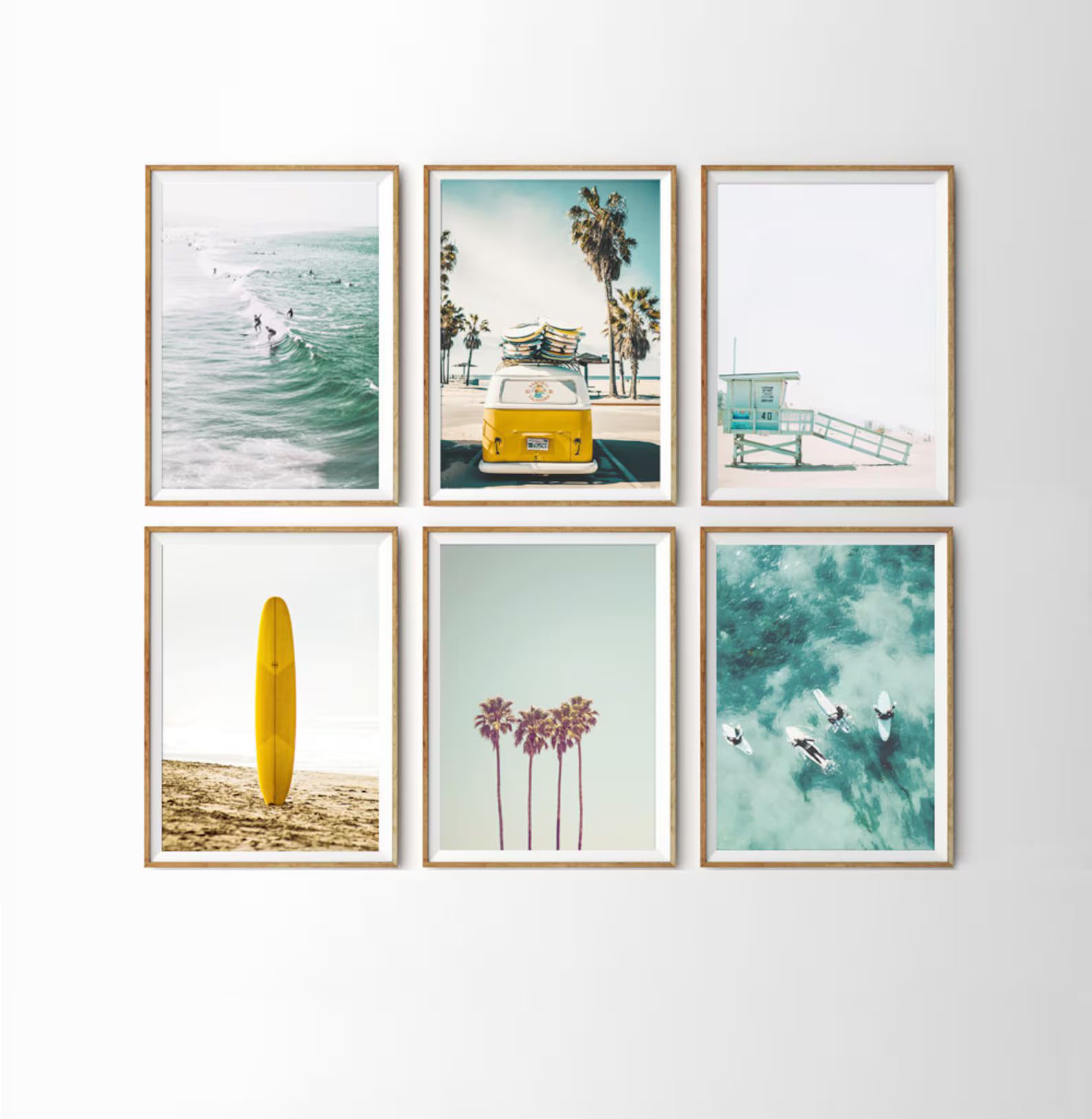 California Print Set of 6 Prints Surf Wall Art Beach Themed | Etsy | Etsy (US)